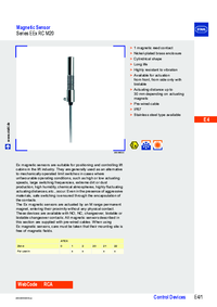 Thumbnail of document Data Sheet - EEX RC M20 Magnet reed switch